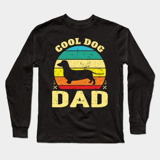 Retro Cool Weiner Dog Dad Long Sleeve T-Shirt